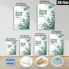 2D flat 1pc botanical leaf wall art modern farmhouse decor living room bedroom kitchen dining room gallery wrapped canvas prints ready to hang minimalist aesthetic