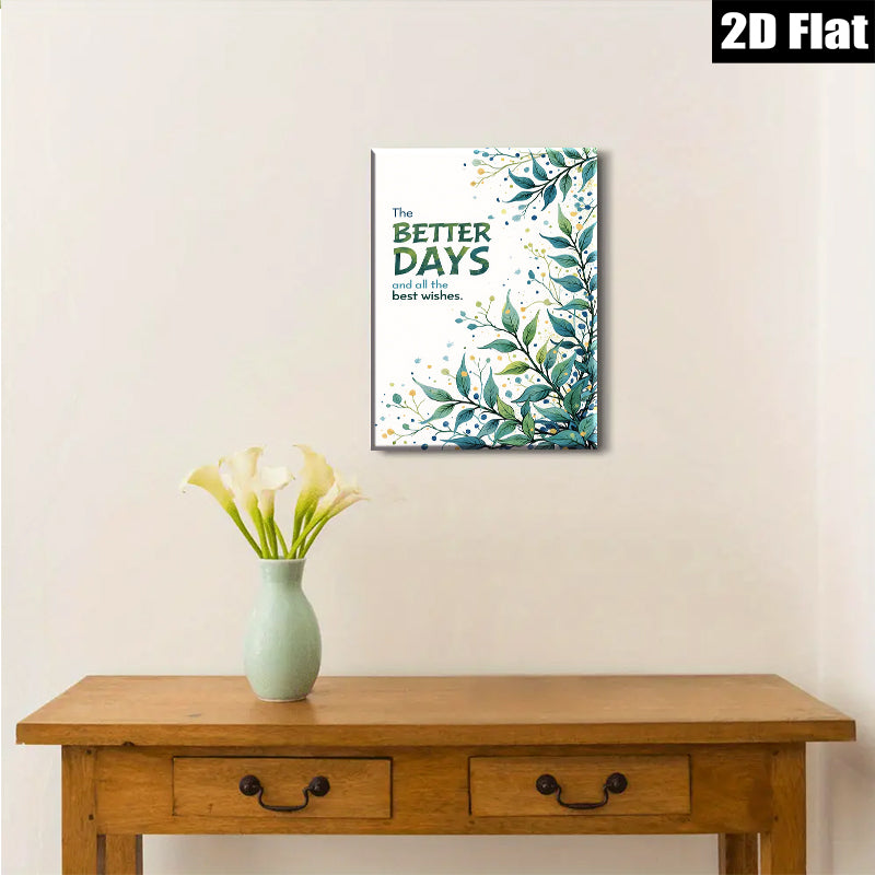 2D flat 1pc botanical leaf wall art modern farmhouse decor living room bedroom kitchen dining room gallery wrapped canvas prints ready to hang minimalist aesthetic