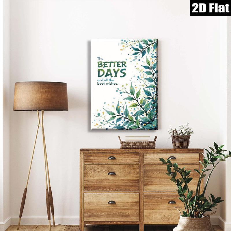 2D flat 1pc botanical leaf wall art modern farmhouse decor living room bedroom kitchen dining room gallery wrapped canvas prints ready to hang minimalist aesthetic