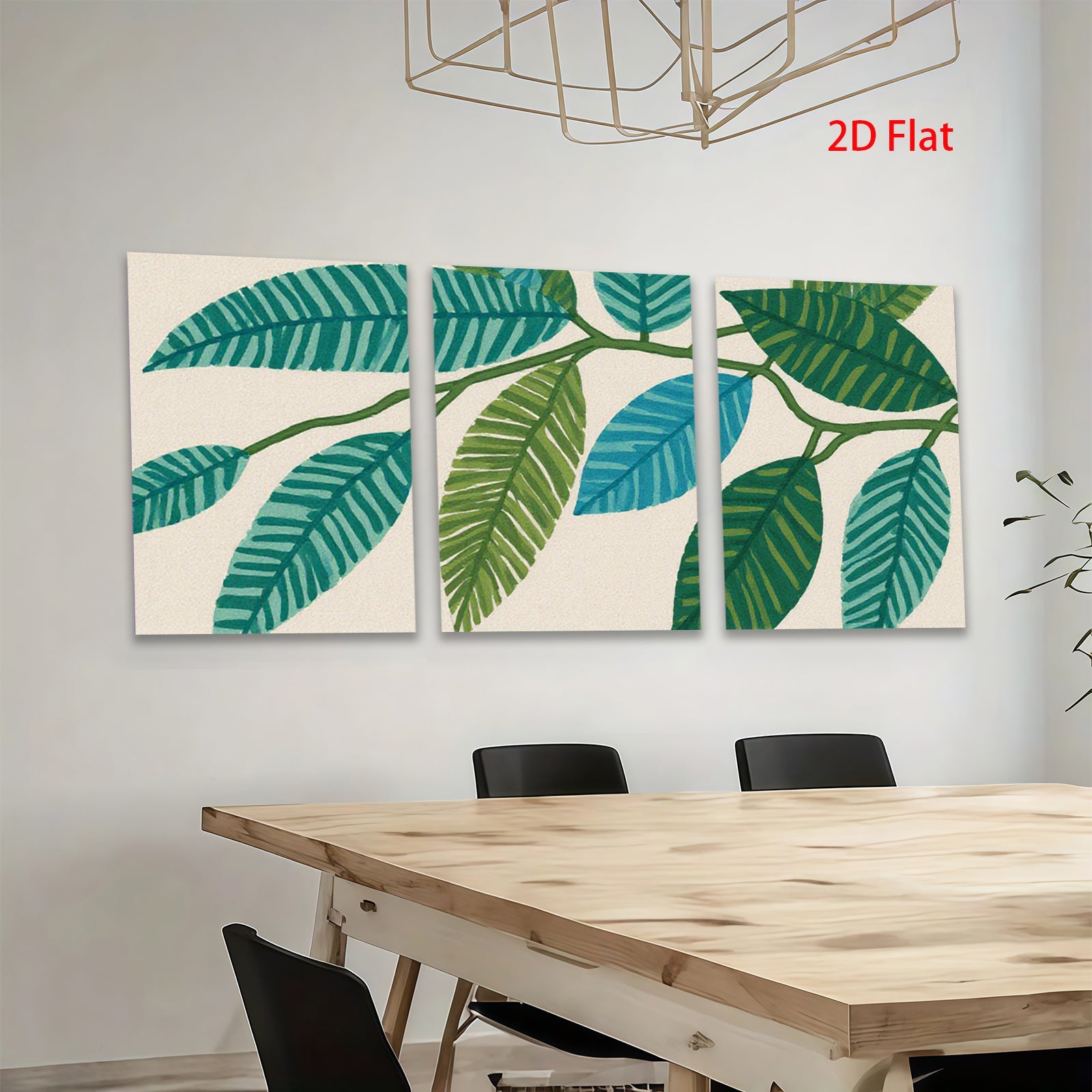2D flat 1pc botanical leaf wall art modern farmhouse living room bedroom decor gallery wrapped canvas prints cozy aesthetic trending now