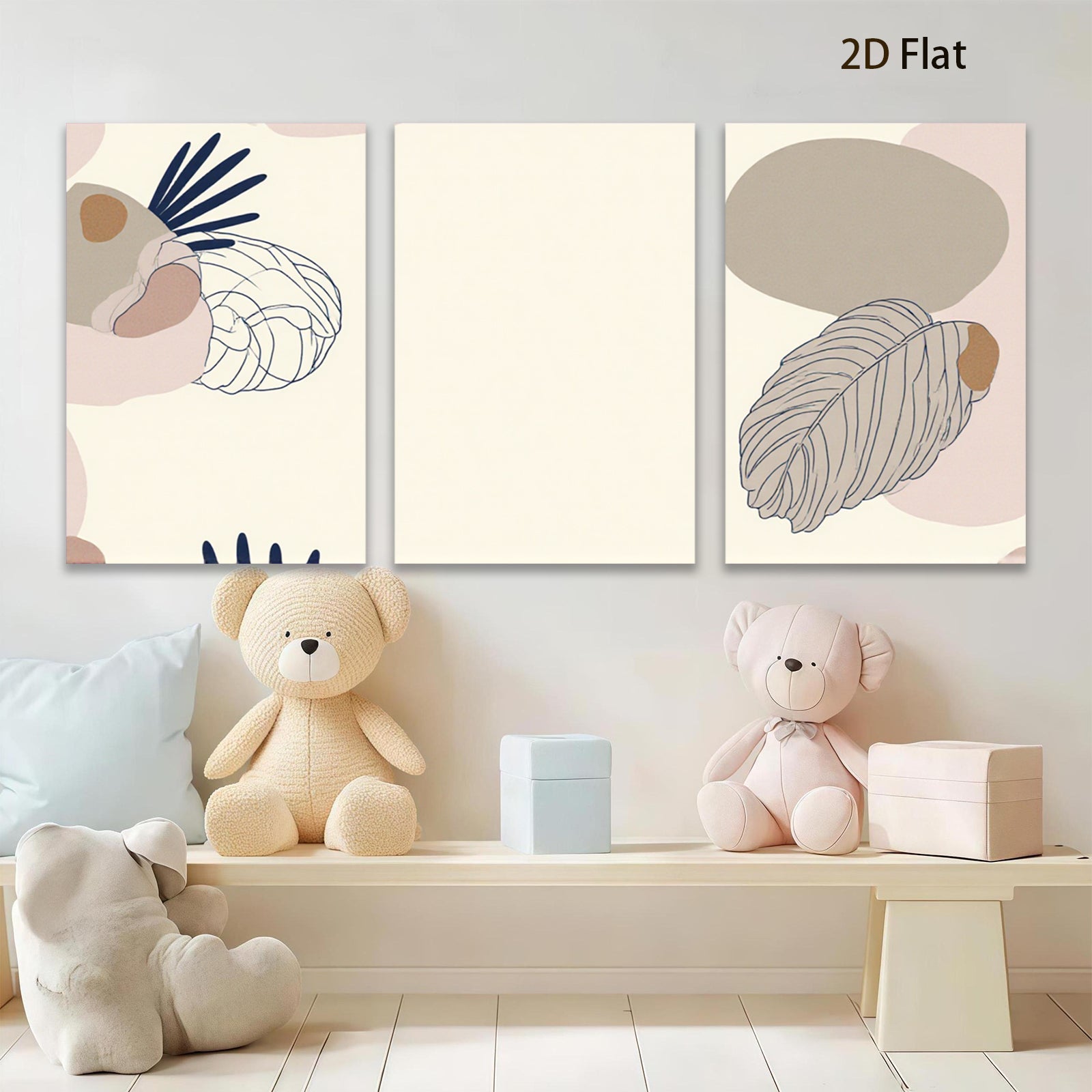 2D flat 1pc botanical line art print minimalist wall decor for living room bedroom office farmhouse modern gallery wrapped canvas art
