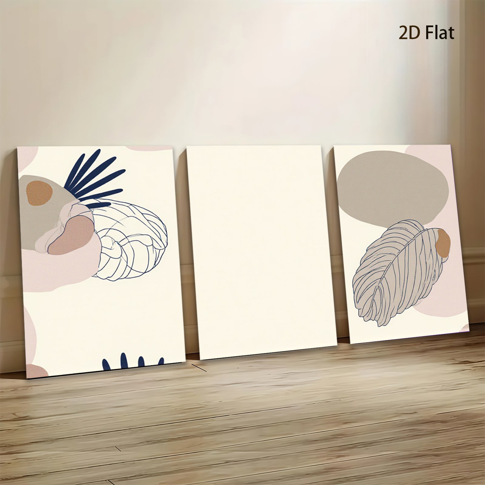 2D flat 1pc botanical line art print minimalist wall decor for living room bedroom office farmhouse modern gallery wrapped canvas art