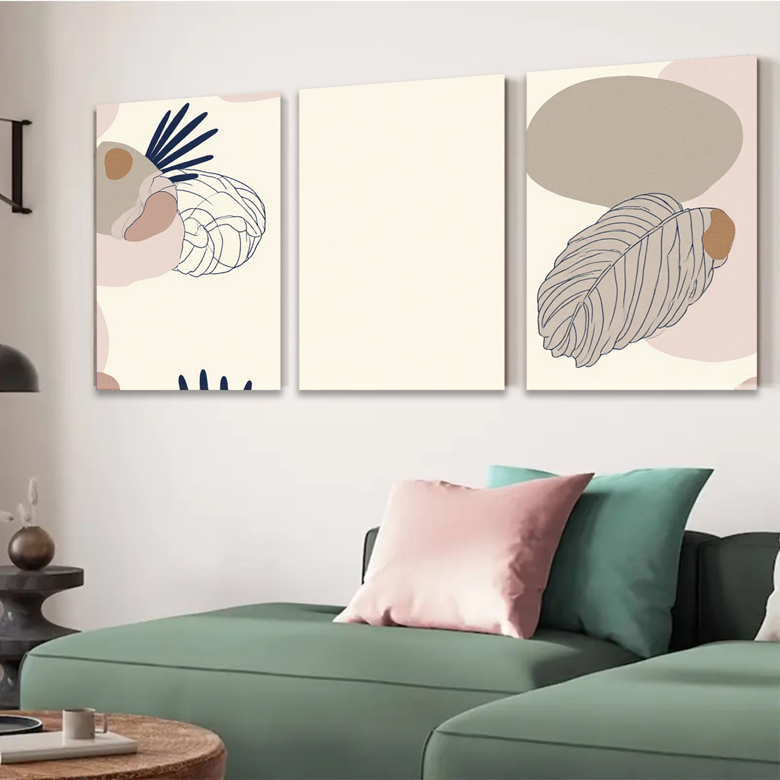 2D flat 1pc botanical line art print minimalist wall decor for living room bedroom office farmhouse modern gallery wrapped canvas art