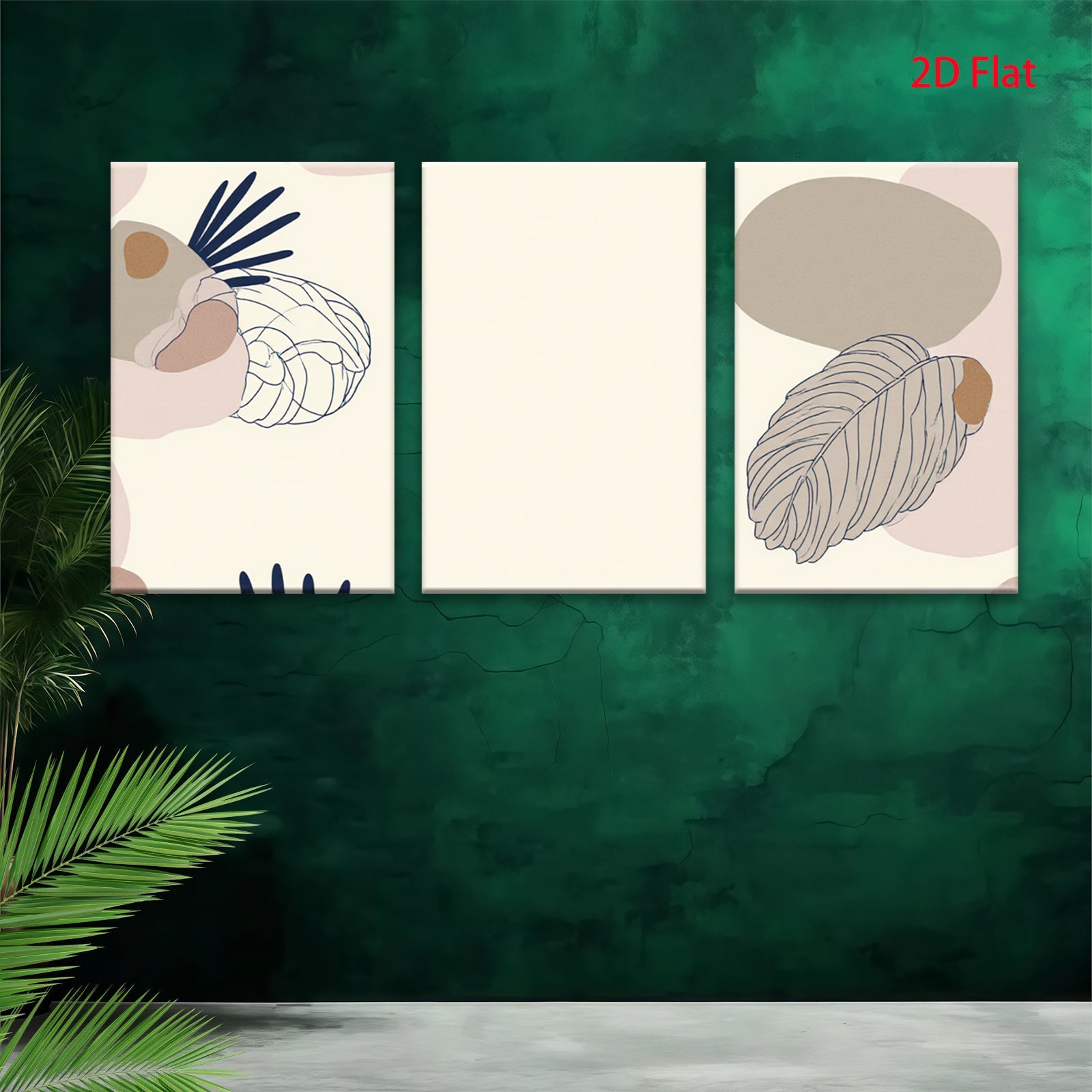 2D flat 1pc botanical line art print minimalist wall decor for living room bedroom office farmhouse modern gallery wrapped canvas art