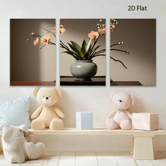 2D flat 1pc botanical orchid still life floral wall art for living room bedroom home decor farmhouse style modern minimalist gallery wrapped canvas print
