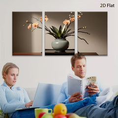 2D flat 1pc botanical orchid still life floral wall art for living room bedroom home decor farmhouse style modern minimalist gallery wrapped canvas print