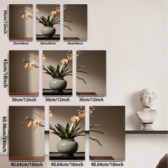 2D flat 1pc botanical orchid still life floral wall art for living room bedroom home decor farmhouse style modern minimalist gallery wrapped canvas print
