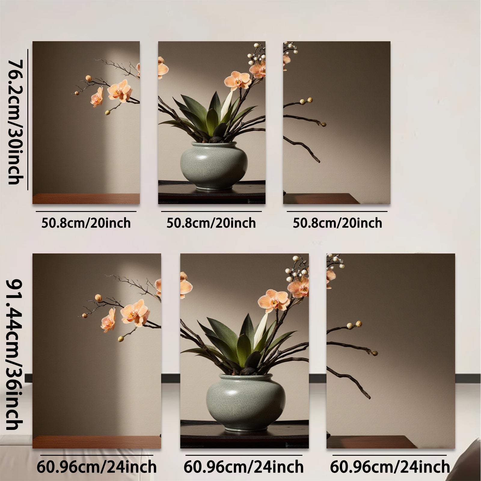 2D flat 1pc botanical orchid still life floral wall art for living room bedroom home decor farmhouse style modern minimalist gallery wrapped canvas print