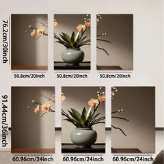 2D flat 1pc botanical orchid still life floral wall art for living room bedroom home decor farmhouse style modern minimalist gallery wrapped canvas print