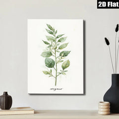 2D flat 1pc botanical oregano wall art print farmhouse kitchen decor living room bedroom modern gallery wrapped canvas beautiful minimalist design trending now