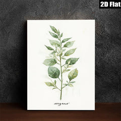 2D flat 1pc botanical oregano wall art print farmhouse kitchen decor living room bedroom modern gallery wrapped canvas beautiful minimalist design trending now