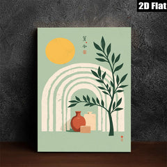 2D flat 1pc botanical vase still life modern farmhouse wall art prints cozy living room bedroom decor gallery wrapped canvas prints