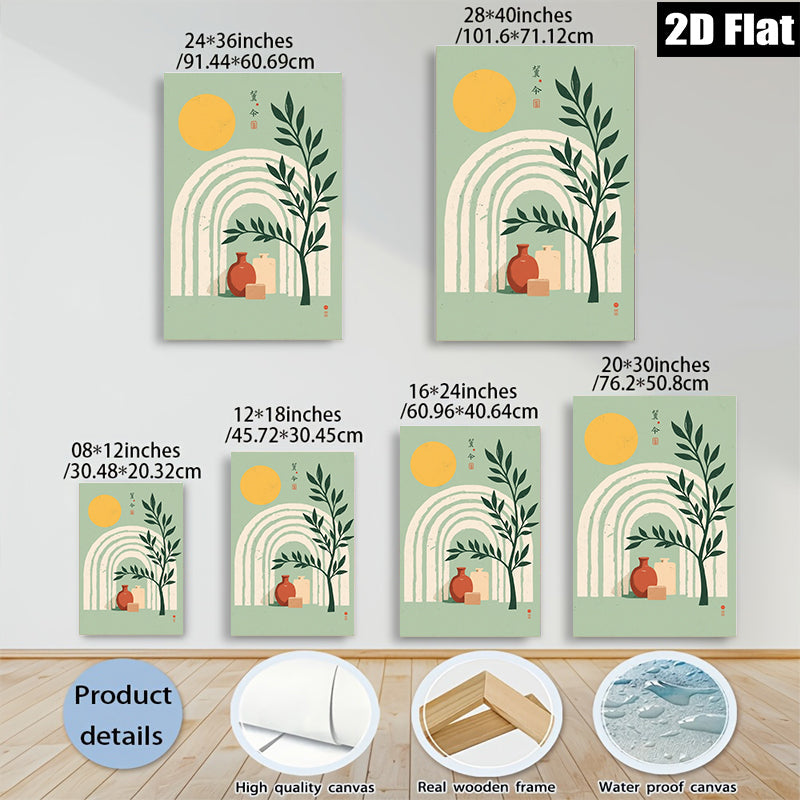 2D flat 1pc botanical vase still life modern farmhouse wall art prints cozy living room bedroom decor gallery wrapped canvas prints