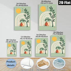 2D flat 1pc botanical vase still life modern farmhouse wall art prints cozy living room bedroom decor gallery wrapped canvas prints