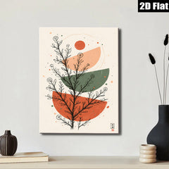 2D flat 1pc botanical wall art abstract foliage modern farmhouse living room bedroom decor gallery wrapped canvas prints minimalist statement piece cozy home refresh