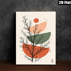 2D flat 1pc botanical wall art abstract foliage modern farmhouse living room bedroom decor gallery wrapped canvas prints minimalist statement piece cozy home refresh