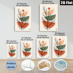 2D flat 1pc botanical wall art abstract foliage modern farmhouse living room bedroom decor gallery wrapped canvas prints minimalist statement piece cozy home refresh