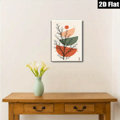 2D flat 1pc botanical wall art abstract foliage modern farmhouse living room bedroom decor gallery wrapped canvas prints minimalist statement piece cozy home refresh