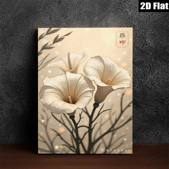 2D flat 1pc botanical wall art delicate floral painting modern farmhouse decor living room bedroom gallery wrapped canvas print cozy home accents
