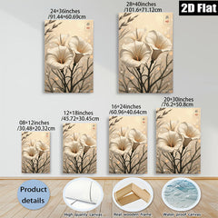 2D flat 1pc botanical wall art delicate floral painting modern farmhouse decor living room bedroom gallery wrapped canvas print cozy home accents
