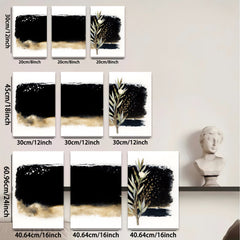 2D flat 1pc botanical wall art eucalyptus sprig minimalist farmhouse decor living room bedroom gallery wrapped canvas prints modern aesthetic accent piece trending now stylish home