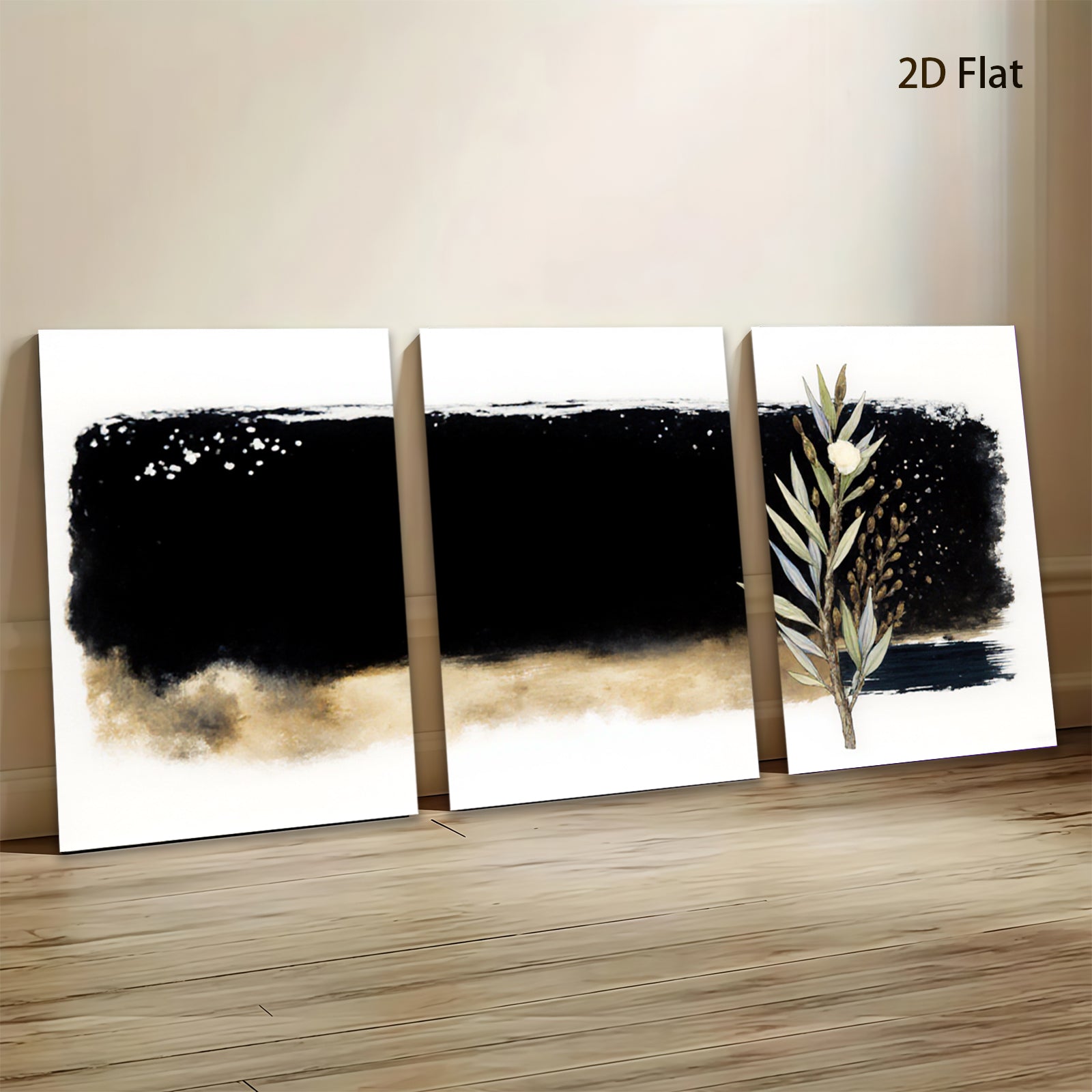 2D flat 1pc botanical wall art eucalyptus sprig minimalist farmhouse decor living room bedroom gallery wrapped canvas prints modern aesthetic accent piece trending now stylish home