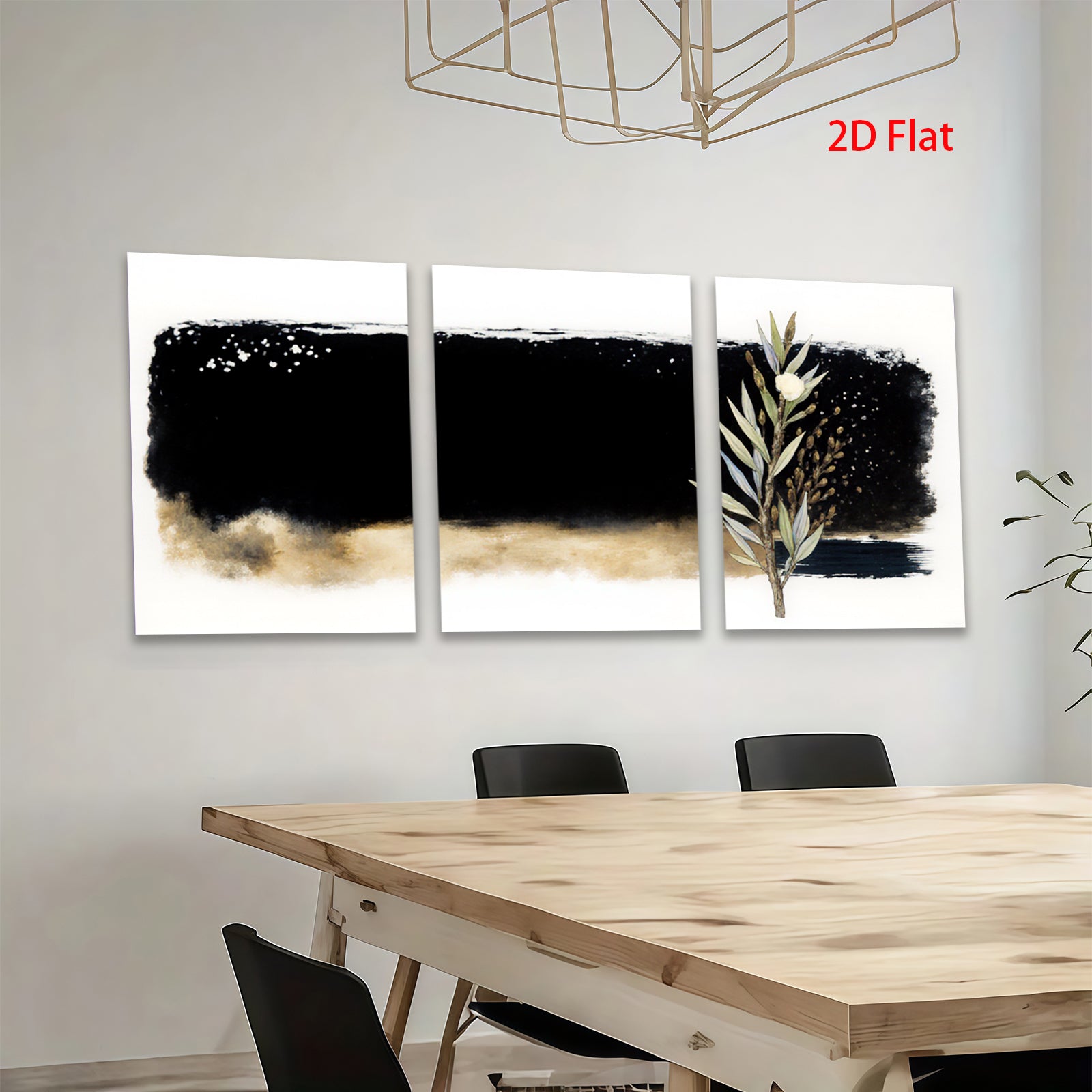 2D flat 1pc botanical wall art eucalyptus sprig minimalist farmhouse decor living room bedroom gallery wrapped canvas prints modern aesthetic accent piece trending now stylish home