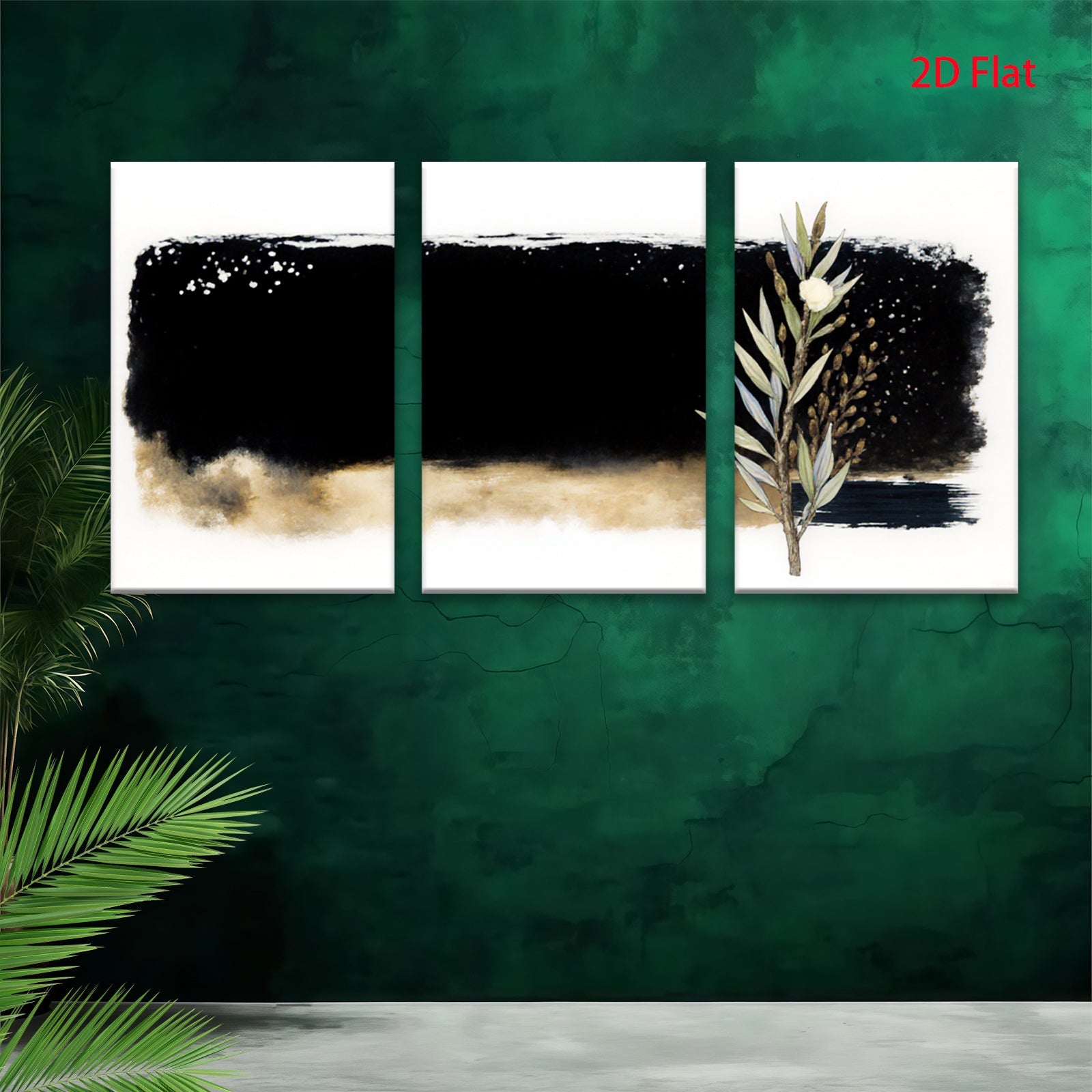 2D flat 1pc botanical wall art eucalyptus sprig minimalist farmhouse decor living room bedroom gallery wrapped canvas prints modern aesthetic accent piece trending now stylish home