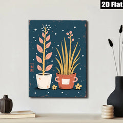 2D flat 1pc botanical wall art indoor plants farmhouse decor living room bedroom gallery wrapped canvas print modern minimalist aesthetic
