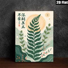 2D flat 1pc botanical wall art lush green foliage print modern farmhouse living room bedroom decor gallery wrapped canvas beautiful home accents trending now