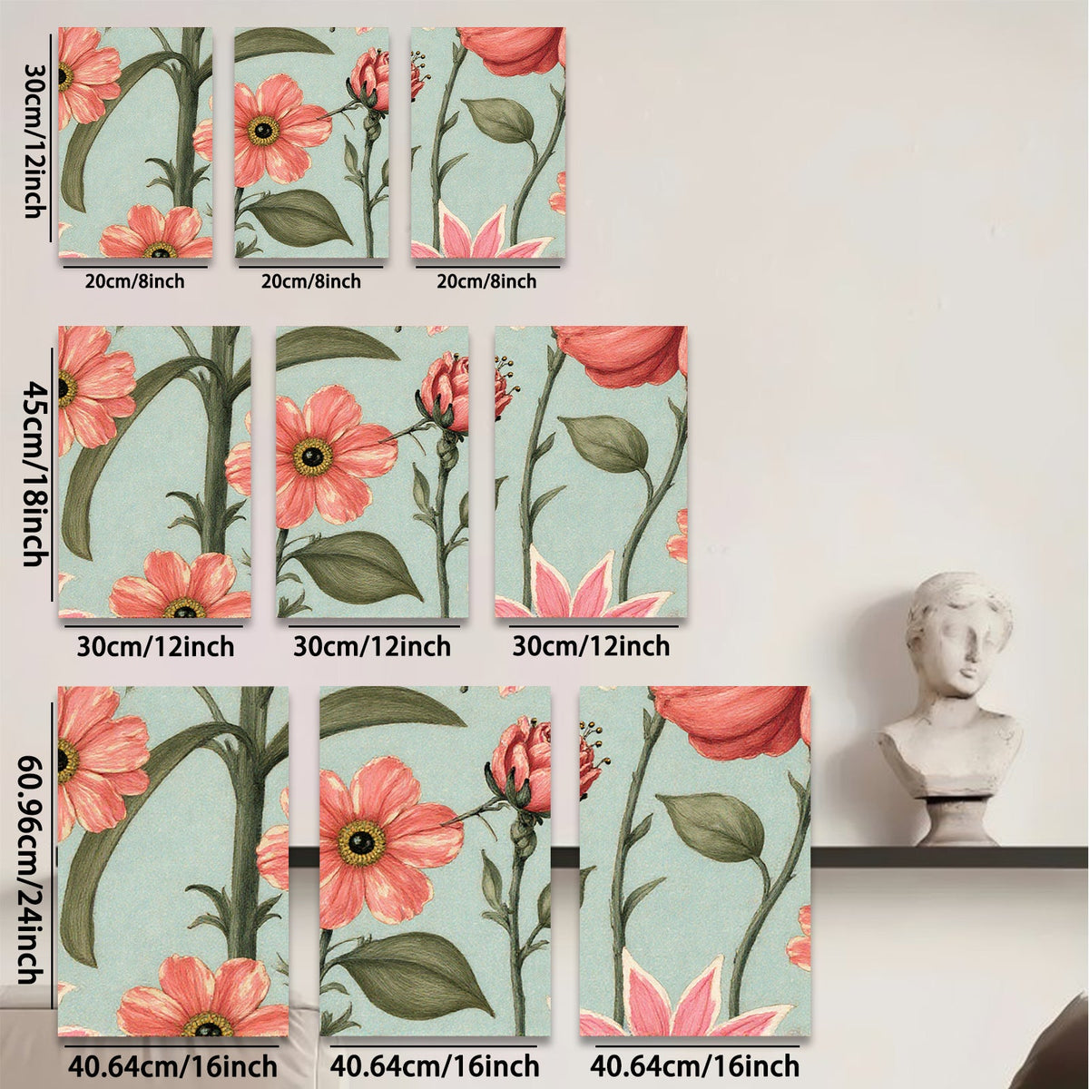 2D flat 1pc botanical wildflower illustration vibrant floral art perfect gallery wall decor farmhouse living room bedroom office cozy modern aesthetic