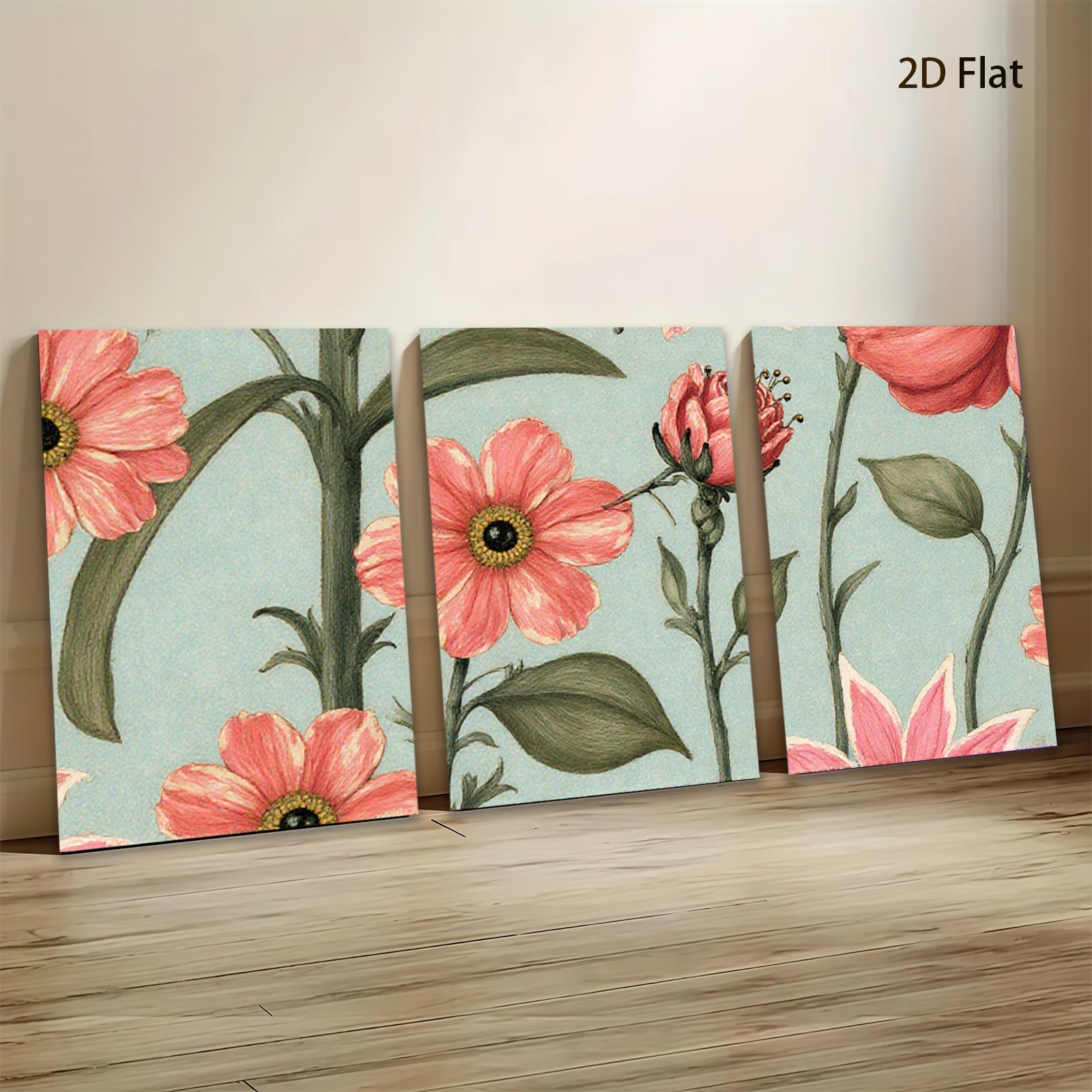 2D flat 1pc botanical wildflower illustration vibrant floral art perfect gallery wall decor farmhouse living room bedroom office cozy modern aesthetic