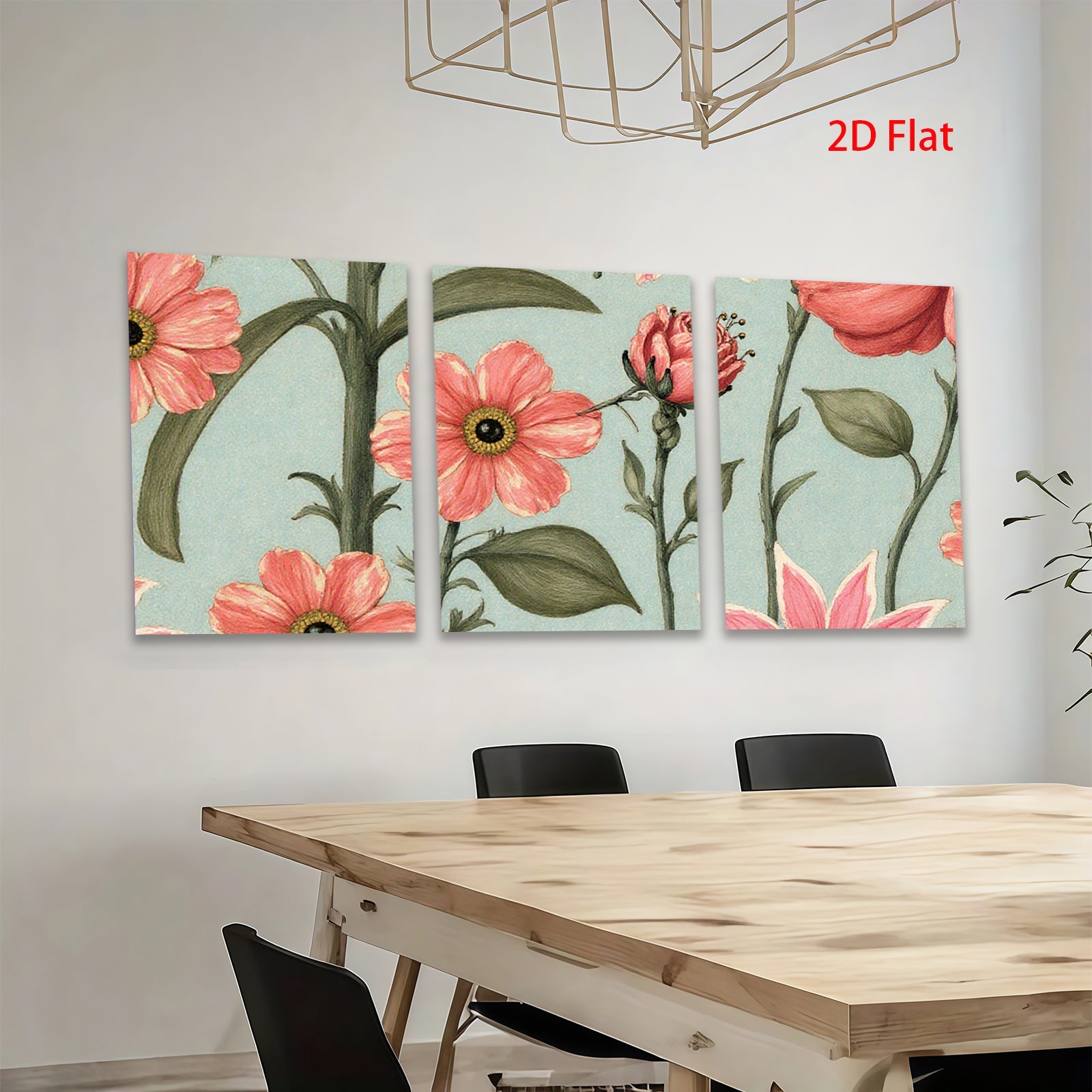 2D flat 1pc botanical wildflower illustration vibrant floral art perfect gallery wall decor farmhouse living room bedroom office cozy modern aesthetic