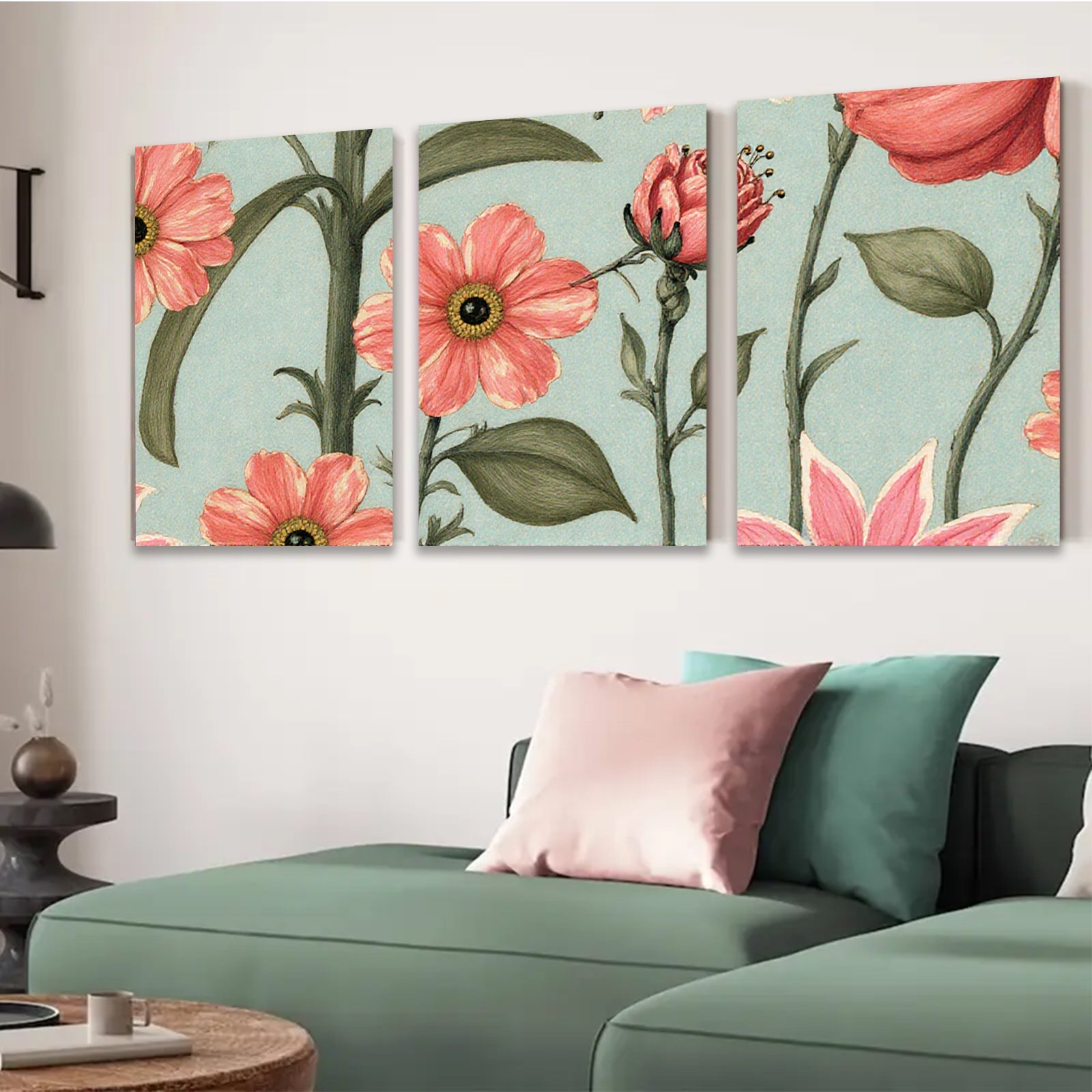 2D flat 1pc botanical wildflower illustration vibrant floral art perfect gallery wall decor farmhouse living room bedroom office cozy modern aesthetic