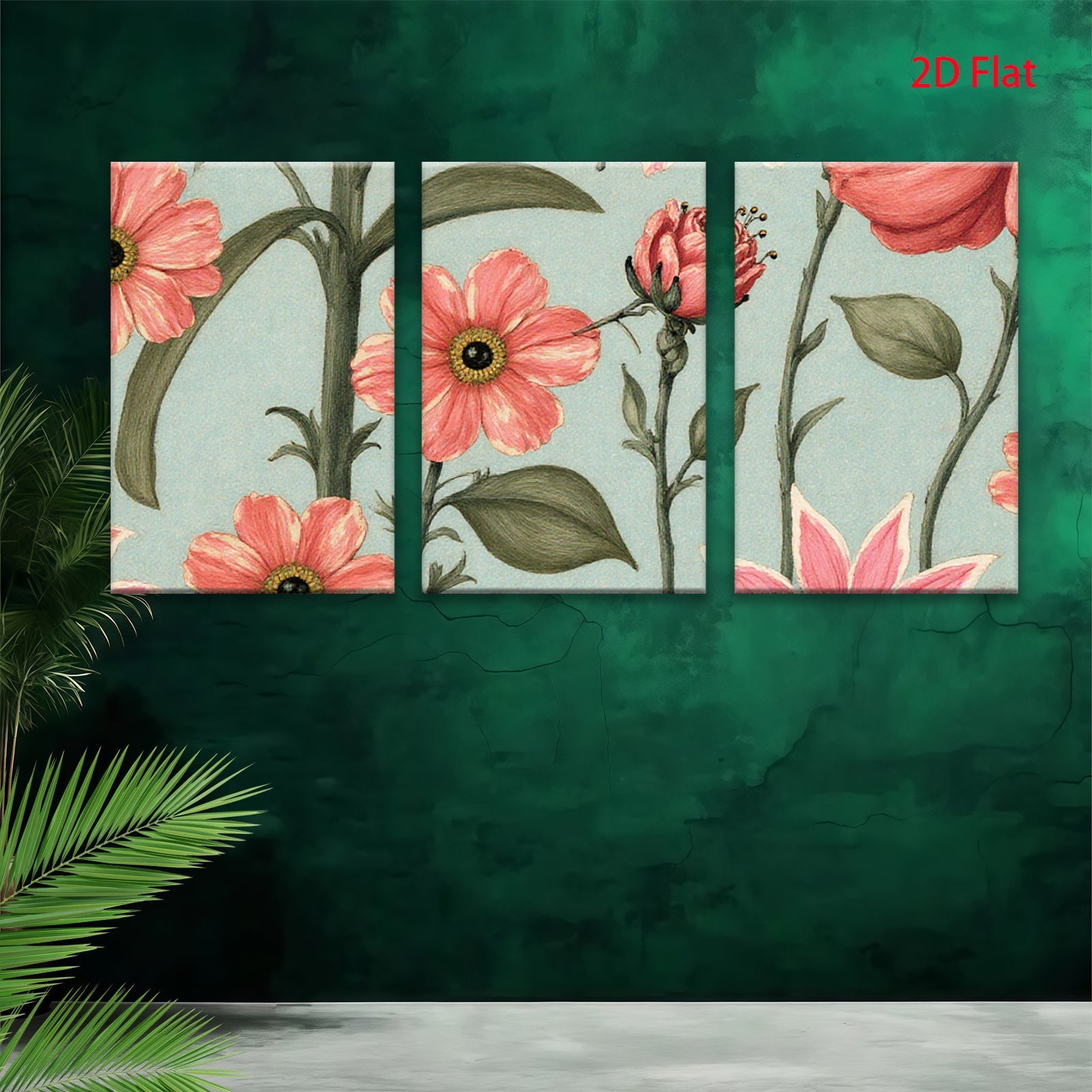 2D flat 1pc botanical wildflower illustration vibrant floral art perfect gallery wall decor farmhouse living room bedroom office cozy modern aesthetic