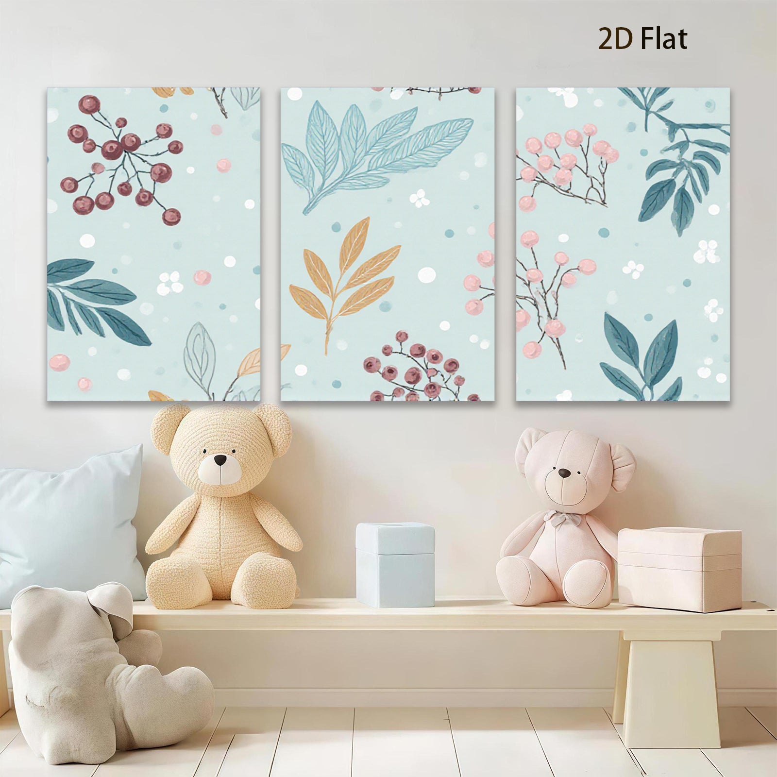 2D flat 1pc botanical wildflower print wall art for living room bedroom home decor farmhouse style gallery wrapped canvas prints modern minimalist