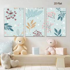 2D flat 1pc botanical wildflower print wall art for living room bedroom home decor farmhouse style gallery wrapped canvas prints modern minimalist