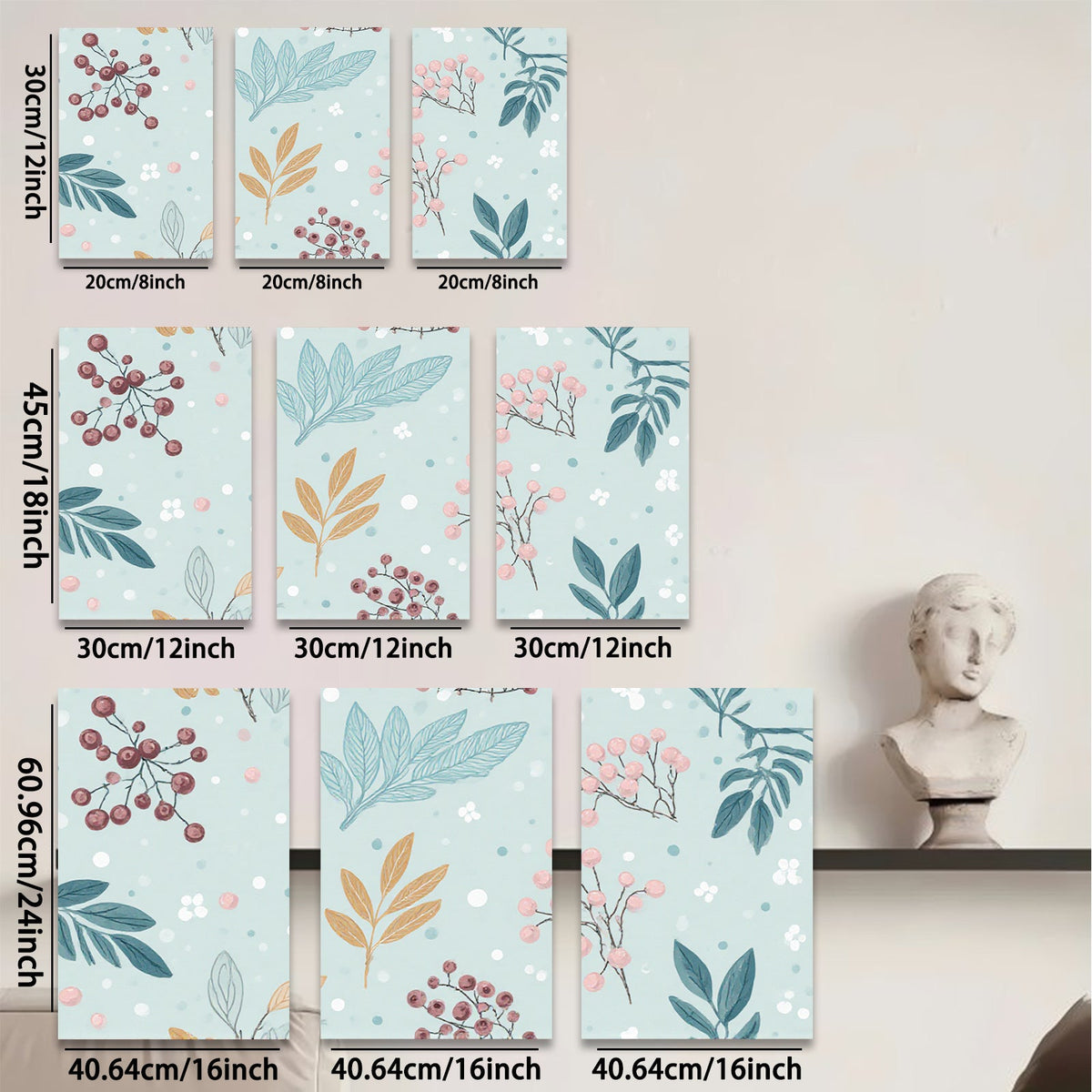 2D flat 1pc botanical wildflower print wall art for living room bedroom home decor farmhouse style gallery wrapped canvas prints modern minimalist
