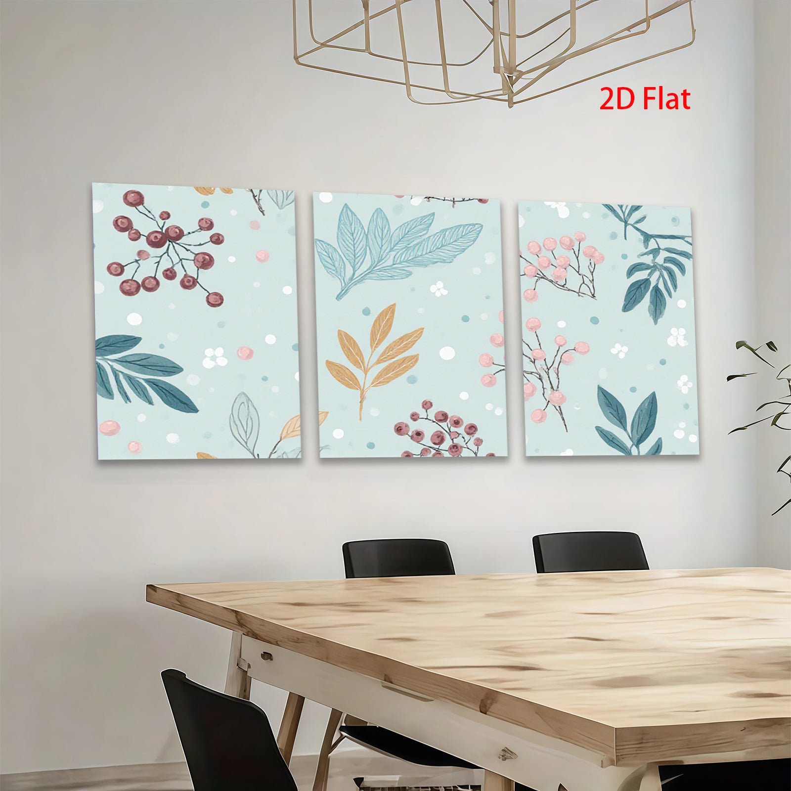 2D flat 1pc botanical wildflower print wall art for living room bedroom home decor farmhouse style gallery wrapped canvas prints modern minimalist