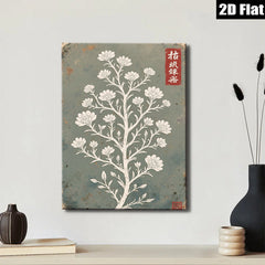 2D flat 1pc botanical wildflower tree wall art print farmhouse living room bedroom decor gallery wrapped canvas modern minimalist aesthetic statement piece trending now