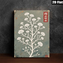 2D flat 1pc botanical wildflower tree wall art print farmhouse living room bedroom decor gallery wrapped canvas modern minimalist aesthetic statement piece trending now