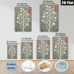 2D flat 1pc botanical wildflower tree wall art print farmhouse living room bedroom decor gallery wrapped canvas modern minimalist aesthetic statement piece trending now
