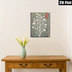 2D flat 1pc botanical wildflower tree wall art print farmhouse living room bedroom decor gallery wrapped canvas modern minimalist aesthetic statement piece trending now