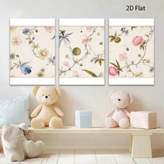 2D flat 1pc botanical wildflower vine delicate floral painting gallery wall art bedroom living room decor farmhouse style modern aesthetic