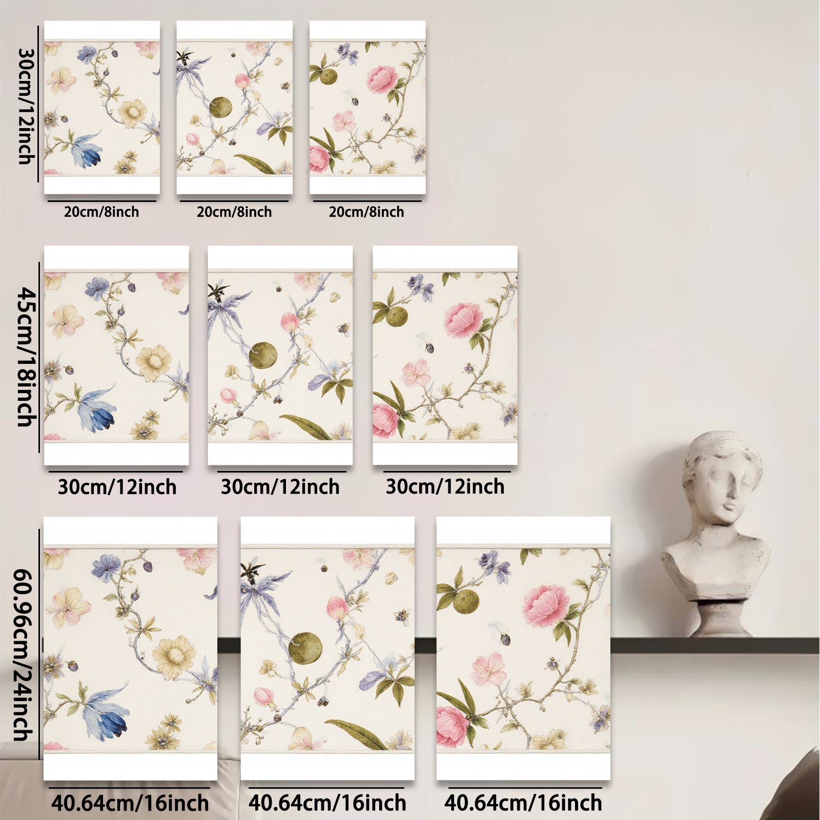 2D flat 1pc botanical wildflower vine delicate floral painting gallery wall art bedroom living room decor farmhouse style modern aesthetic