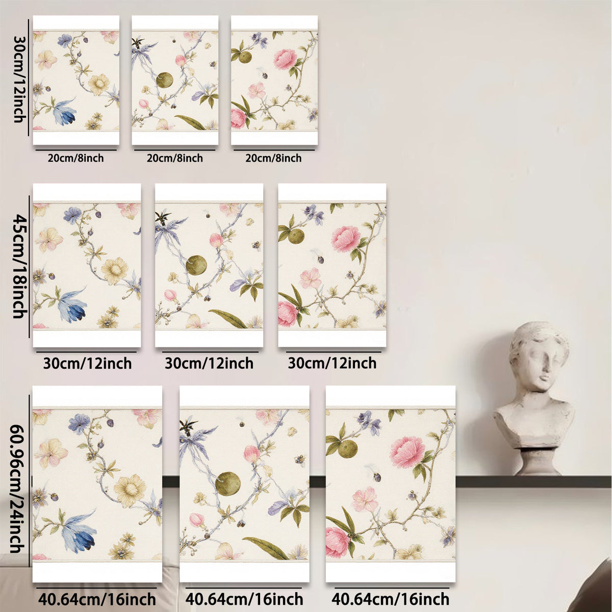 2D flat 1pc botanical wildflower vine delicate floral painting gallery wall art bedroom living room decor farmhouse style modern aesthetic