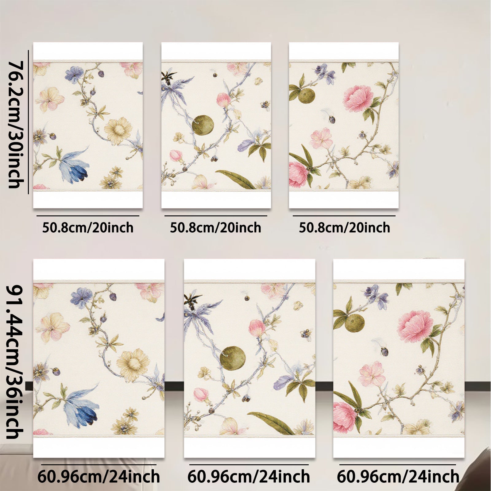 2D flat 1pc botanical wildflower vine delicate floral painting gallery wall art bedroom living room decor farmhouse style modern aesthetic