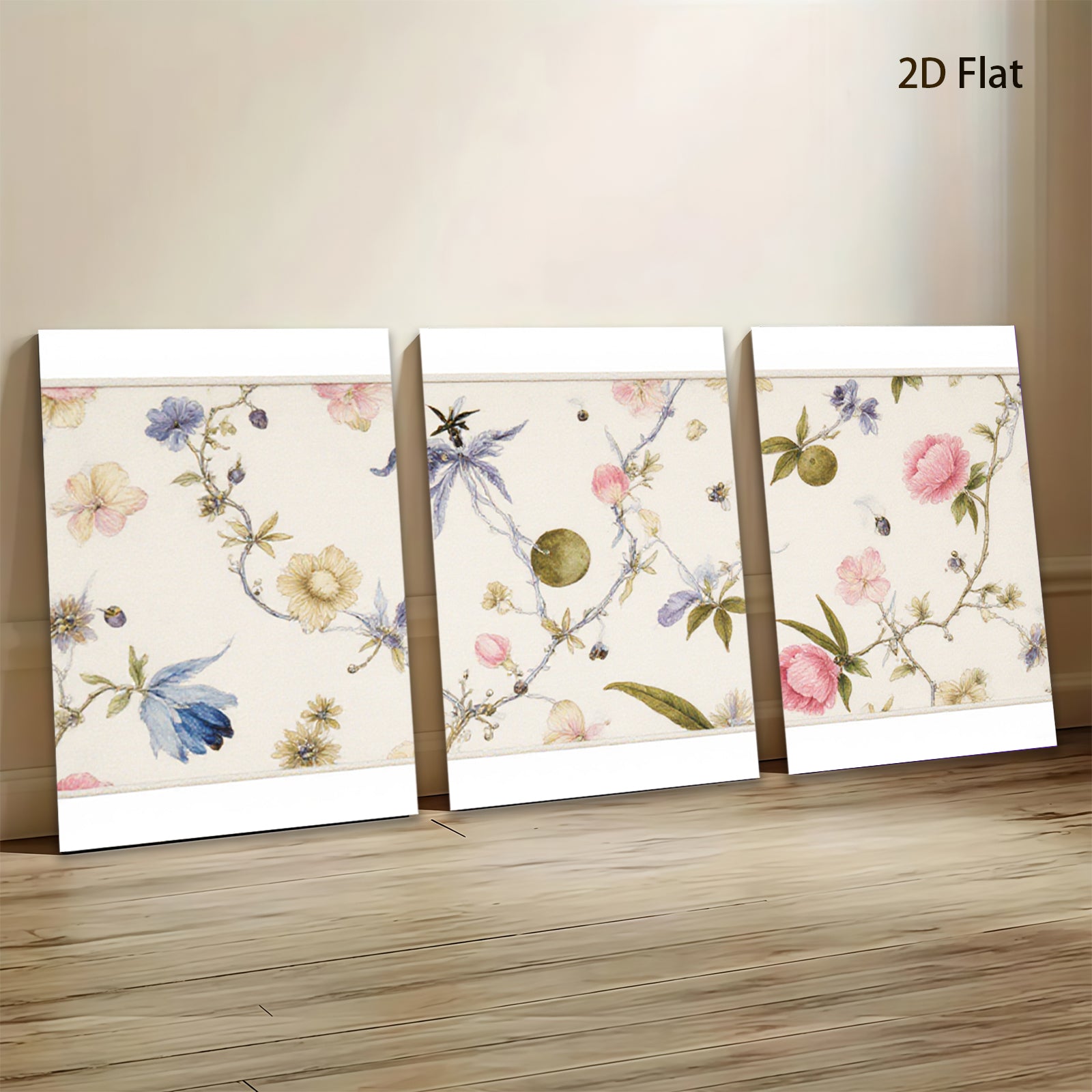 2D flat 1pc botanical wildflower vine delicate floral painting gallery wall art bedroom living room decor farmhouse style modern aesthetic