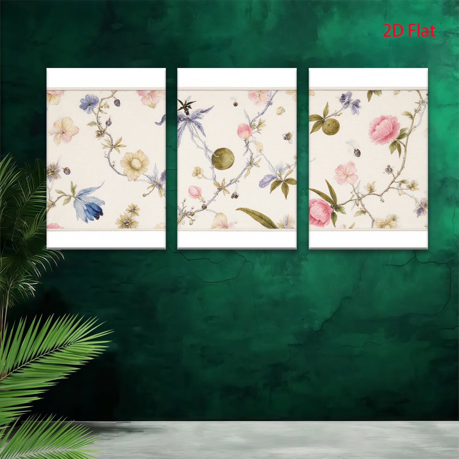2D flat 1pc botanical wildflower vine delicate floral painting gallery wall art bedroom living room decor farmhouse style modern aesthetic