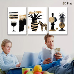 2D flat 1pc botanical wildlife abstract wall art print canvas modern farmhouse living room bedroom decor gallery wrapped statement piece